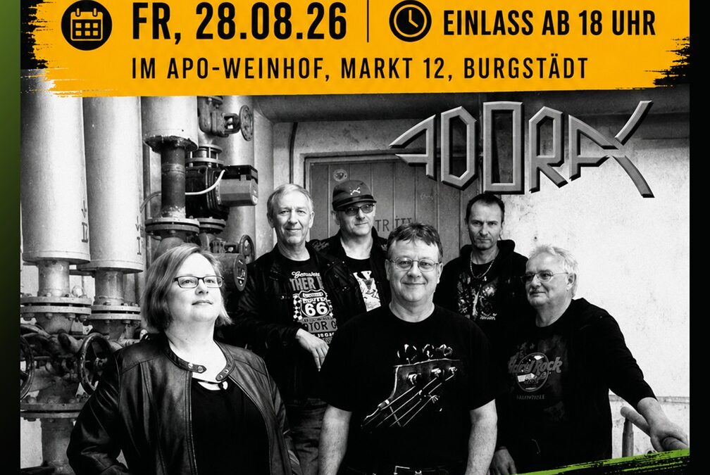Burgstädter Musiknacht mit Livemusik von ADORA – Eintritt frei